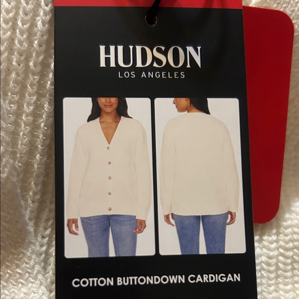Hudson Cream Button-Up Cardigan 100% Cotton M NWT